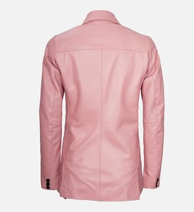 Blazer Largo de Cuero Genuino Negro para Mujer, Cierre Doble, Diseño Sólido, Estilo Casual Otoñal, Corte Entallado, Ligero y Transpirable - Product Image 2
