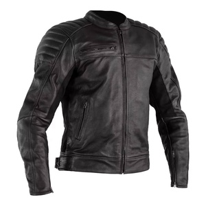Chaqueta de Cuero Negra de Invierno para Hombre, Chaqueta de Motero de Piel de Cordero Marrón OEM, Chaqueta de Motociclista de Cuero Genuino para Hombre - Product Image 1