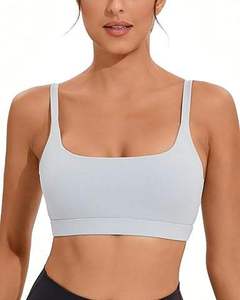Nouveau soutien-gorge de sport uni tendance pour femme, grande taille, écologique, respirant, léger, personnalisable, vêtements de sport, col en U, haute qualité - Product Image 3