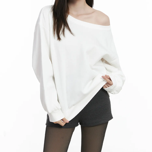 Sweat-shirt oversize en molleton de coton 360g pour femme, coupe carrée, doublure polaire, col rond, imprimé stylé, mode hiver - Product Image 4