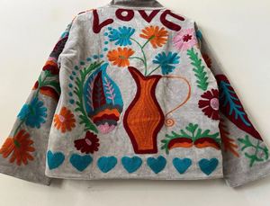 Suzani Winter Jacket Ethnic Chic Outerwear Vintage Style Suzani Jacket Embroidery Velvet Winter Jacket Vintage Coat Unisex - Product Image 4