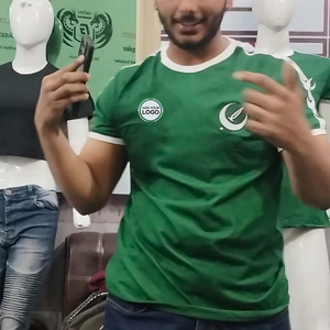 Camiseta Ringer Personalizada con Logotipo para Hombre, Camiseta Informal de Cuello Redondo Ligera para Verano - Product Image 4