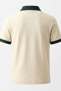 Camiseta de Hombre con Cuello en Contraste Antiarrugas, de Punto, Manga Corta, Corte Regular, con Patrón, Logotipo Personalizado, Uniforme - Product Image 4