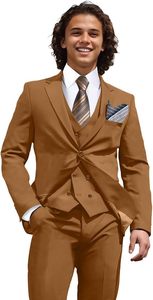 Traje de Negocios para Hombre a Medida, Corte Entallado, Conjunto de 3 Piezas (Blazer, Chaleco y Pantalones), Fabricante OEM ODM - Product Image 4