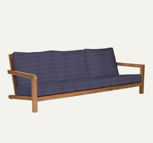 Sofá de Jardín para Exteriores con Estructura de Madera de Teca Sólida, Cojines Gruesos Resistentes a la Intemperie, para Sala de Estar Tropical, Patio, Terraza, Villa, Hotel, Resort - Product Image 4