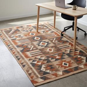 Tapis tissé à la main en laine, style sud-ouest, motif géométrique, kilim, pour salon et décoration intérieure - Product Image 3