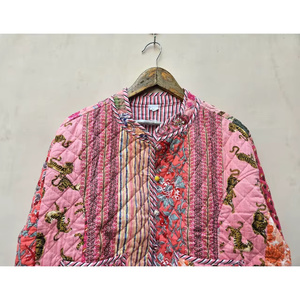 Handmade Indian Bohemian Eco-Friendly Cotton Quilted Jacket Soft Winter <b>Coat</b> Silk Lining Cozy Comfort Durable Reversible Relaxed - Product Image 6