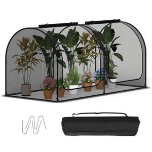 Gabbia per Piante in Rete di Nylon ad Alta Densità Verde 244x122x122cm con 2 Porte con Cerniera, Tenda Protettiva per Ortaggi e Fiori - Product Image 1