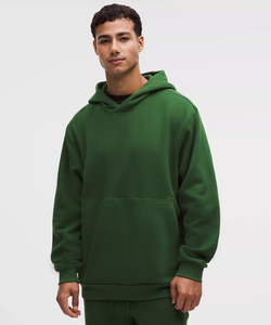 เสื้อฮู้ดผู้ชายไซส์ใหญ่ ผ้าฟลีซ สีเขียวล้วน สวมใส่สบาย ทรงปกติ มีกระเป๋า เหมาะสำหรับใส่ในฤดูใบไม้ร่วง รับผลิตเสื้อฮู้ดตามสั่ง - Product Image 1
