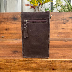 Bolso multiusos para teléfono móvil de cuero de gamuza de punto de bota, bolso cruzado de cuero genuino Premium de alta calidad para teléfono móvil para mujer - Product Image 6