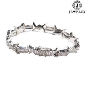 Elegant Luxury Moissanite Spike Chain <b>Bracelet</b> 925 Silver for Unisex Sparkling Cut Gift Gold Silver Plated Export From India - Product Image 1