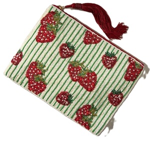 Pochette à monnaie vintage en perles de rocaille, faite à la main, de luxe, brodée de perles de rocaille, avec doublure - Product Image 6