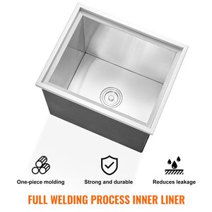 Contenitore per Ghiaccio Commerciale in Acciaio Inox 21"L X 17"W X 18"H 40qt con Coperchio per Cucina Esterna e Bar del Ghiaccio - Product Image 4