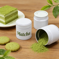 Boîte à thé matcha japonaise en métal ronde mate, vide, hermétique, de luxe, personnalisée