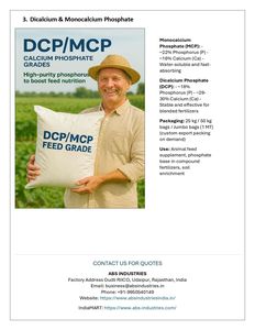 Organic <b>Fertilizer</b> Dicalcium & Monocalcium <b>Phosphate</b> Essential Phosphorus Sources for Animal Feed and Crop Nutrition - Product Image 3