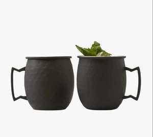Mug à Moscow Mule Amro Copper de style vintage avec finition noire mate, grande capacité et poignée - Product Image 4