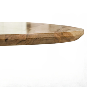 Table de salle à manger compacte en bois d'acacia massif et métal, pliable, durable, finition naturelle et noire, pour la maison, l'hôtel, la cuisine, le restaurant - Product Image 6