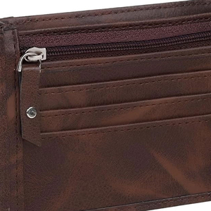 Portefeuille en cuir de vachette véritable avec logo personnalisé, prix d'usine, vente en gros, expédition immédiate, marque privée, portefeuille homme en cuir à double pli personnalisé - Product Image 6