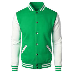 <b>Top</b> Sale Verify Manufacturer Wholesale Plain Men Custom Baseball Letterman Varsity Jacket with Leather Sleeves - Product Image 1