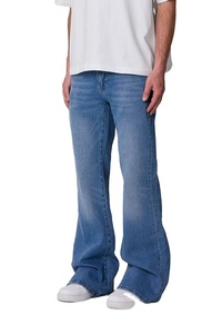 Super Flare Denim Jeans-Vintage Style Mid Waist Regular Fit Eco-Friendly Lightweight Medium Wash - Product Image 5