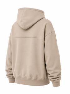 Sweat à capuche unisexe personnalisé surdimensionné à demi-zip 370g en Spandex/Coton écologique, avec poche, en molleton épais uni sur le devant - Product Image 3