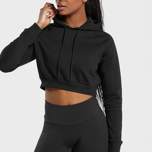 Sweat-shirts à capuche courts pour femmes OEM/ODM, nouvelle collection, 100% coton molletonné, hiver, avec cordon de serrage, par Star Crystal Enterprises - Product Image 5