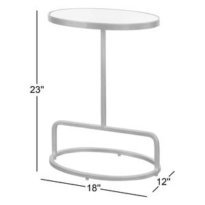 Mesa Auxiliar Redonda Moderna para Sofá con Base Curva Abierta, Estructura Delgada de Soporte y Superficie Elevada, Ideal para Bares Modernos - Product Image 6