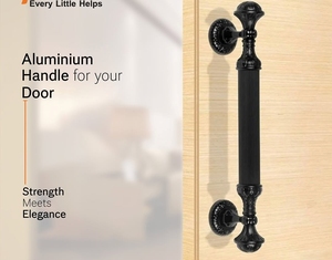 Poignée de porte principale robuste, finition noire, poignées de luxe pour la décoration intérieure, leviers de tirage modernes pour entrées de maisons - Product Image 1