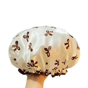 Gorros de ducha reutilizables con estampado, gorros para el cabello para el hogar, gorros de ducha portátiles de doble capa para mujer, gorros de baño impermeables, 1/2/4/6 unidades - Product Image 3