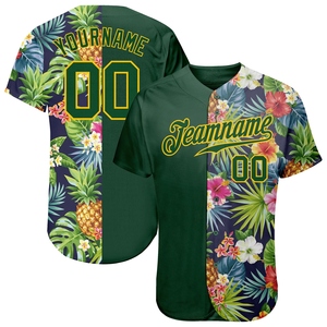 Maillot de baseball authentique OMMIZ INDUSTRY, motif 3D personnalisé avec ananas, feuilles de palmier et fleurs, vente en gros, best-seller - Product Image 1