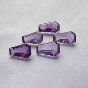 Piedra Preciosa Suelta de Amatista Natural de Calidad AAA+ en Forma de Ataúd, Corte Facetado y Calibrado, Disponible en Todos los Tamaños - Product Image 1
