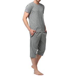 Ensemble deux pièces décontracté en coton biologique pour homme, avec logo personnalisé en relief, tricoté 3D, style streetwear, été, t-shirts imprimés - Product Image 3
