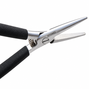 Pinzas Profesionales para Extensiones de Cabello con Punta Plana, Mango de Espuma Negra y Resorte, Herramienta para Unir Cabello |   ZetomedPro - Product Image 6