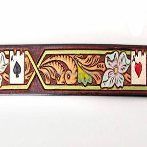 Ceinture d'outillage en cuir occidentale de mode des hommes de conception de sculpture à la main la plus vendue avec boucle à une broche en laiton de concepteur robuste - Product Image 1