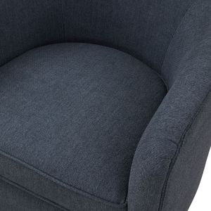 Silla Giratoria de Tela Azul <span class=keywords><strong>Miramar</strong></span> con Base de Madera, Mueble Elegante para Sala de Estar - Product Image 6