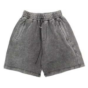 Shorts en coton délavé à l'acide, taille haute, ourlet brut, personnalisables pour hommes - Fabricant OEM - Product Image 1