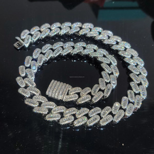 Yellow Gold Miami Cuban Link Necklace Bezel Setting Moissanite Rope <b>Chain</b> <b>Rappers</b> Custom 14K Solid Trendy Lovers Gift Unisex for - Product Image 2