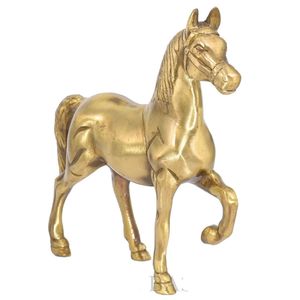 Sculpture décorative licorne en laiton faite à la main, statue d'animal élégante pour cadeau de luxe de présentation de maison neuve - Product Image 3