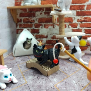 Miniature PVC Cat <b>Doll</b> House <b>Accessory</b> Set Curious Kitten Figures Decorative Pet Room Scene for 14 Years and Up - Product Image 3