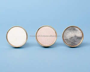 European Style Standard Grey Marble and Brass Drawer <b>Knobs</b> Gold Silver Finished Cabinet Pulls in Furniture Handle for <b>Knobs</b> - Product Image 2