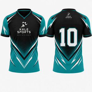 Camiseta de Fútbol con Cuello en V para Hombre, Marca Kale Sports, Manga Corta, Absorbe la Humedad, Ajuste Atlético, Material 100% Poliéster - Product Image 1