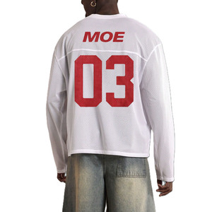 Trendy White Men Sequin <b>Rhinestone</b> Sparkly Hip Hop Streetwear American Football Jersey Oversized <b>Mesh</b> Game Day Bling Shirt <b>Top</b> - Product Image 4