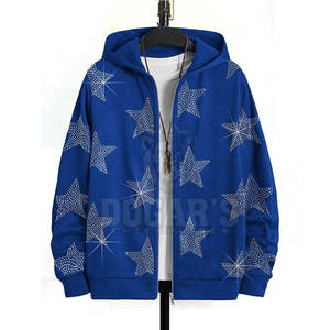 Sweat à capuche en strass fabriqué au Pakistan, design scintillant, streetwear tendance, vêtements décontractés d'hiver, orné de pierres - Product Image 2