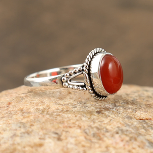 Carnelian Gemstone Midi <b>Ring</b> 925 Silver Handmade <b>Statement</b> <b>Ring</b> Boho Jewelry - Product Image 5