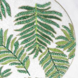 Contemporary Leaf Embroidery Glass Seed <b>Beaded</b> <b>Placemat</b> For Festive Homedecor Table Decorative Dining Coffee Centerpiece Display - Product Image 5
