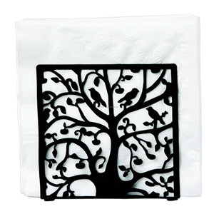 Servilletero de mesa de árbol y Pájaro de hierro forjado negro, organizador dispensador de pañuelos impreso personalizado al por mayor moderno - Product Image 2