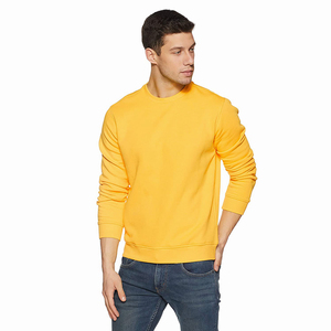 Suéter de Cuello Redondo Amarillo para Hombre, Corte Regular, Color Sólido, Tejido de Punto, Ecológico, Transpirable, Ropa Casual de Invierno - Product Image 5
