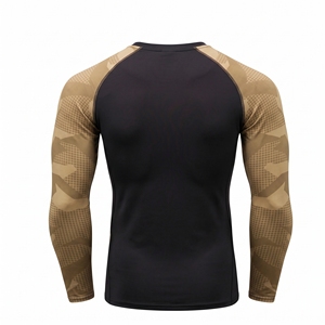 T-shirt de compression respirant à manches longues pour hommes, vêtements de sport à séchage rapide, fabricant OEM - Product Image 2
