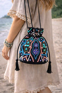 Traditional Indian Cotton Potli Women Handmade Embroidered Eco-Friendly <b>Clutch</b> Purse Christmas Gift <b>Wedding</b> Evening Party - Product Image 2