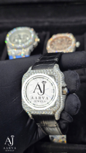 AARVA JEWELS นาฬิกาเซรามิกทรงสี่เหลี่ยมหรูหราโบราณสำหรับผู้หญิง ตัวเรือนสแตนเลส สายหนัง ระบบอนาล็อก กลไกอัตโนมัติ คริสตัลแซฟไฟร์ - Product Image 6